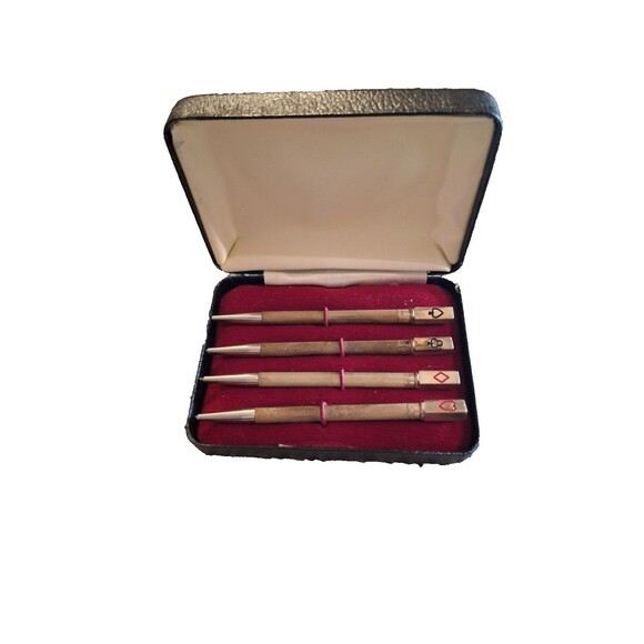 Vintage Set Of Bridge Pencils, English, Sterling Silver, Games, Mid 20th Century - Picture 2 of 6